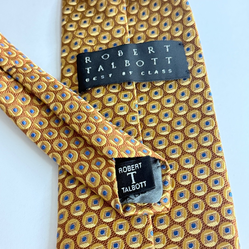 Robert Talbott Geometric Gold and Blue Tie
